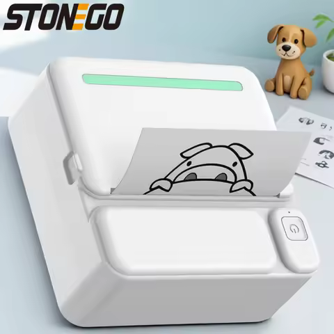 Bluetooth Thermal Printer Mini Sticker Printer Portable Inkless Notes Photos Diary Printer 5 Rolls