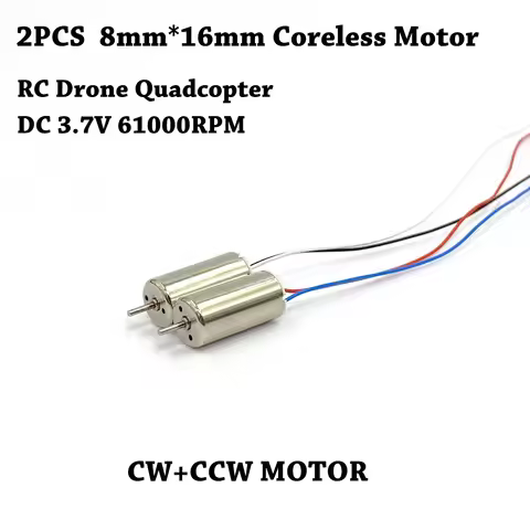 2PCS 816 8mm*16mm CW+CCW Coreless Motor DC 3V 3.7V 61000RPM High Speed Strong Magnetic RC Drone Quad