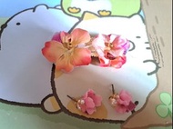 全新日本手作花飾髮夾+耳環套裝 ayatorie osewaya 花之香 rei haupia les nereides