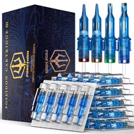 Poseidon V3 Tattoo Cartridge Needles 50PCS Mixed Size Steriled Needles with Membrane Safety Cartridg