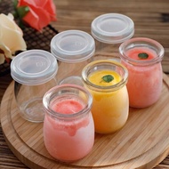 . Pudding Bottle Glass Heat Resistant with Cover Homemade Sour Milk Jam Bird's Nest Bottle Baking Mold Jelly Mousse