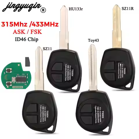 jingyuqin 315Mhz/434MHz Remote Car Key ASK FSK ID46 for Suzuki SWIFT SX4 ALTO VITARA IGNIS JIMNY Spl