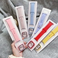 สายนาฬิกาข้อมือ พร้อมเคสซิลิโคน ใช้สำหรับ Apple Watch 44mm / 40mm