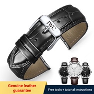 IWC First Layer Cowhide Strap IWC Pilot Portuguese Seven-Day Chain Genuine Leather Soft Watch Strap