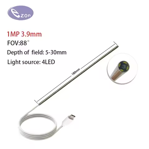 1MP3.9mm FOV88° long tube Electronic endoscope for pipeline inspection 1.5m Type-C Soft Cord Mechani