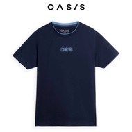 OASIS เสื้อยืดผู้ชาย คอเบิ้ล เสื้อยืด เสื้อคอกลม cotton100% ลาย OASIS รุ่น MTC-1815 สีดำ  กรมท่า  ขาว