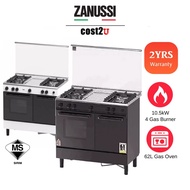 Zanussi Freestanding Gas Cooker 4 Gas Burner & 62L Gas Oven | ZCG940W ZCG940K Dapur Gas Cooker Ketuh