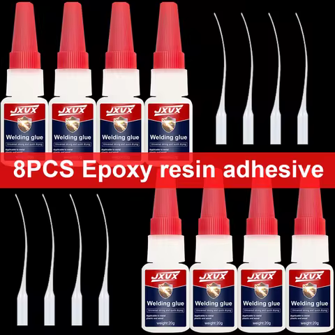 8-Pack (20g) Office-Use Oil-Based Welding Adhesive: Ready-to-Use Super Glue for Plastic, Metal, and 