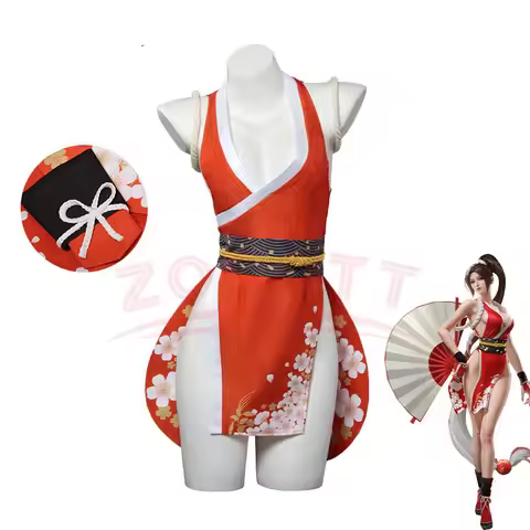 Anime Mai Shiranui Cosplay Costume Game Mortal Kombat Women Disguise Clothes Roleplay Outfits Fantas