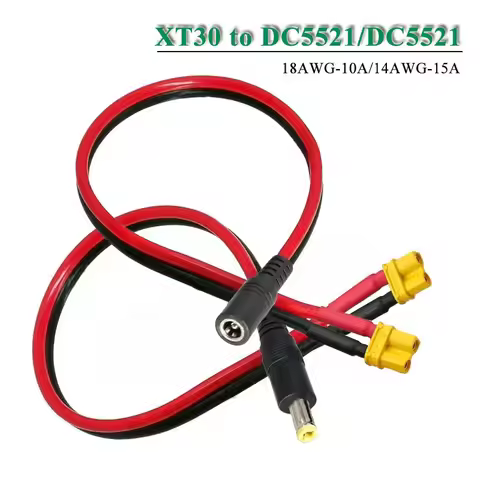 18/14AWG DC5521 DC5525 to XT30 Model Aircraft Connection Line 10A 15A XT30 To DC5.5 * 2.1/2. 5MM Ext