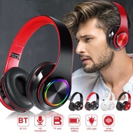 Wireless Headset Bluetooth 5.0 LED Bass Stereo Wireless Headphones Ove-Ear Headphones TF Card Earphone