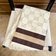 Gucci 藍色羊毛圍巾(貨號：wy8tsr)