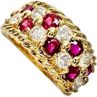 Size 11, Ruby 1.19ct, Diamond 0.95ct, Ring, K18 Gold, 7.5g, Women's [Used]