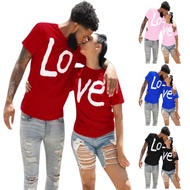 Matching Couple Love - LO VE - Valentine T-Shirt Couples Matching Shirts Letter Print Love Couple T-