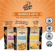 [Bundle of 6] 2 x Tom Yum Goong Seaweed Tempura &amp; 2 x Salted Egg Fish Skin &amp; 2 x Salted Egg Yolk Potato Ridges