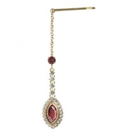 (SHIP 2 DAY, READY STOCK) Bollywood Ruby Red Crystal Hair Pin (Ship in 2 days)6