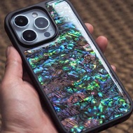 優雅鮑魚貝殼手機殼 獨特金色設計師款 iPhone 殼 禮物