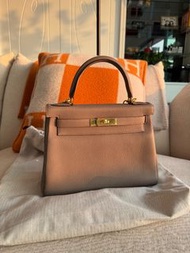 Hermes Kelly 28 M8 Gris Asphalte gold hardware