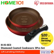 Iris Ohyama Diamond Coated Cookware 3Pcs Set H-IS-SE3