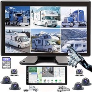 1080P Backup Camera with 9" Large DVR Monitor for RV semi Box Truck Trailer Rear and Side View Syste
