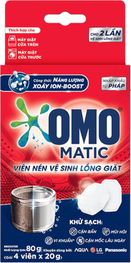 Viên nén vệ sinh lồng giặt Omo (Hộp 4 viên – 80gr)