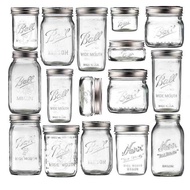 Ball Mason Jar American Glass Mason Jar Transparent Oatmeal Sealed Jar Wide Mouth Juice Beverage Sto