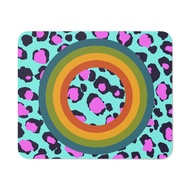 Leopard Print Rainbow Circles M2 Mouse Pad