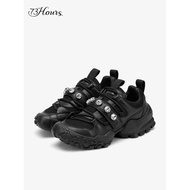 73hours Women's Shoes Ring Ring Spring New Style Fashion Sneakers Comfortable Thick-Soled Casual Bla