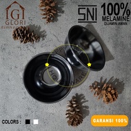 GLORI Premium Melamine 11x11x5.5cm Black Oriental Rice Bowl 4.5in Y703