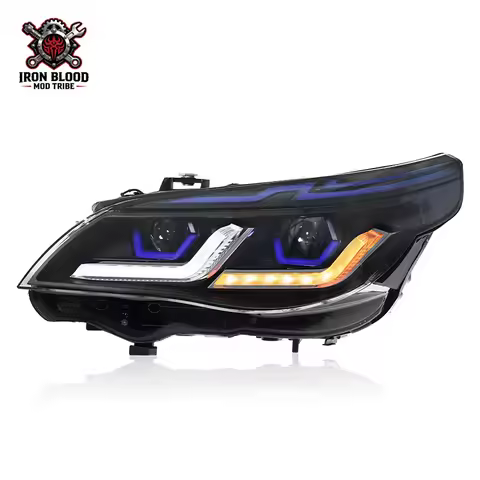 Suitable for 2003-2010 BMW 5 Series E60 headlight assembly modification with dual-L LED daytime runn