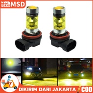 2pcs Set 4300k Car H11 H8 Yellow Fog Light 2323 LED 100w Driving Light Bulb DRL