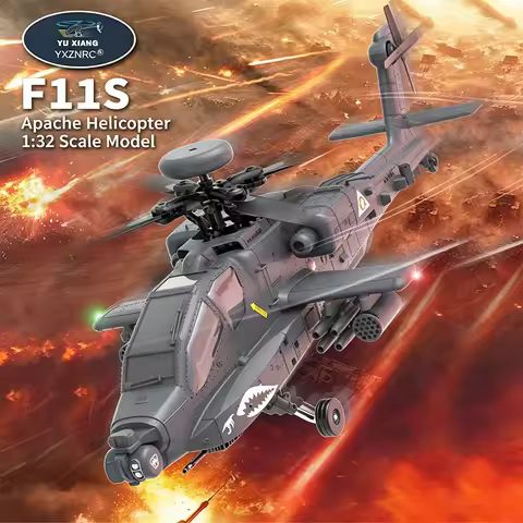 YUXIANG New Remote Control Helicopter 1:34 F11S AH-64 Apache Armed Simulation Helicopter With GPS Po