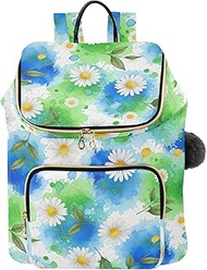 Flower Splashes Blue Green Woman Lightweight Backpacks, 15L Medium Travel Backpack