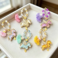 Song Jin Pegasus Keychain Tassel Style Crystal Beaded Pendant Beaded Keychain