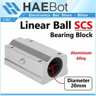 MESIN [HAEBOT] Linear Bearing Block SCS SCS20LUU 20mm CNC Motion Plain Iron WCS As Shaft Bushing 3D 