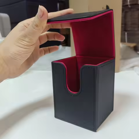 Flip-top vertical card box, PU leather card storage case, gaming accessory card holder, designed for