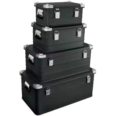 Crossover Aluminum Overland Storage, Trunk, Metal Cargo Case, Storage Box 4PC Combo, Black 30L, 50L,
