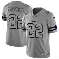 fuz NFL Carolina Panthers McCaffrey Jersey Tshirt Grey Sport Tee Player Edition Plus Size