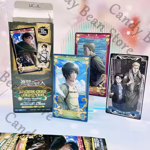Official Anime Attack on Titan Levi Ackerman Hange Zoe Erwin Smith Cosplay Tarot Card Cartoon Cards