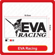[066] Quality Car Sticker EVA Racing [18.5cm x 8.5cm][Sticker Cutting][Black/White/Red/3M Reflective