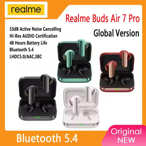 Realme Buds Air 7 Pro Global Version 53dB Active Noise Cancelling True Wireless Earphone 48 Hour Bat