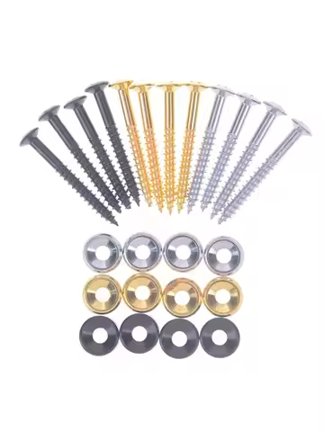 4PCS Guitar Neck Ferrules Kit - with Mounting Screws for Electric Guitar Fender/Squier/Gibson Bushin