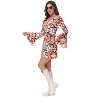 MS1793 ชุดฮิปปี้ 60s70s Party Disco Costume Hippy Retro Groovy 1960s Halloween Costume ค่า