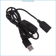 VIVI USB Power Cord Extension Cable with ON OFF Button Inidicator Light