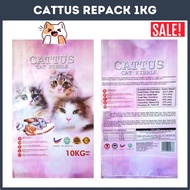 ORIGINAL GUN PET Cattus Cat Dry Food Repack 1kg Ocean Fish Milk Cat Food Pet Makanan Kucing Buatan M