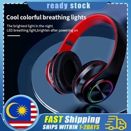 B39 Bluetooth Headset 5.0 Colorful LED Bass Stereo Wireless Headphone Over-Ear Headphone Volume Cont