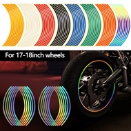16 Strips Motorcycle Wheel Sticker Reflective Decals Rim Tape Bike Car Styling