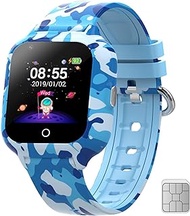 Wonlex Kids Smart Watch Boys Call &amp;Text, 4G WiFi 8GB Large Memory Video Calling GPS SOS Camouflage SIM Card Included Phone Watch for Kids