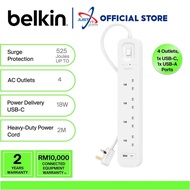 BELKIN SRB001AF2M-MY / SRB002AF2M-MY / SRB003AF2M-MY SURGE PROTECTION WITH USB-C AND USB-A PORT