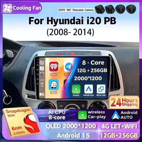 Android 15 For Hyundai I20 i20 2008 - 2014 Car Radio Multimedia GPS Navigation 2Din Carplay Autoradi